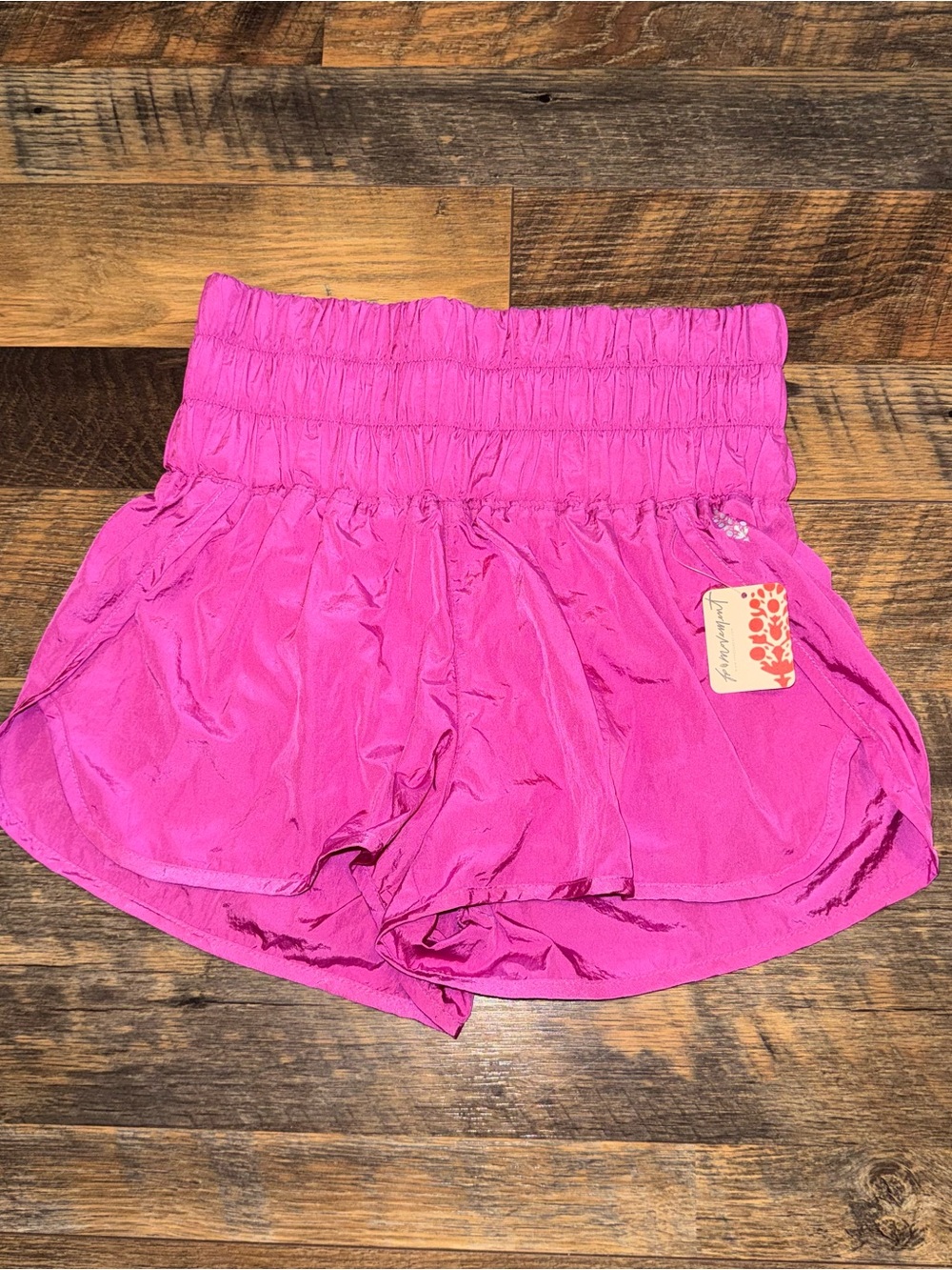 FP Movement by Free People Hot Pink Smocked Waist Athletic Shorts